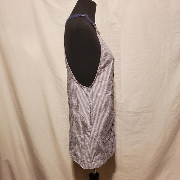 Volcom Striped Cotton Denim Overall Mini Dress S - Picture 3 of 7